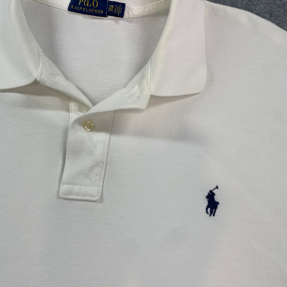 Polo Ralph Lauren Mens Polo Shirt 2XB White Short Sleeve - Picture 6 of 13